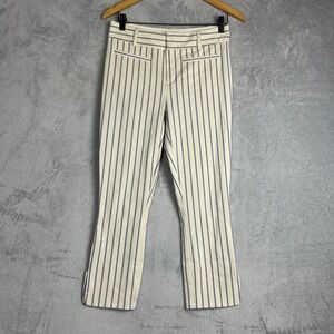 Anthropologie‎ The Essential Capri Trousers 0 Slim Striped Cropped Retro Pants